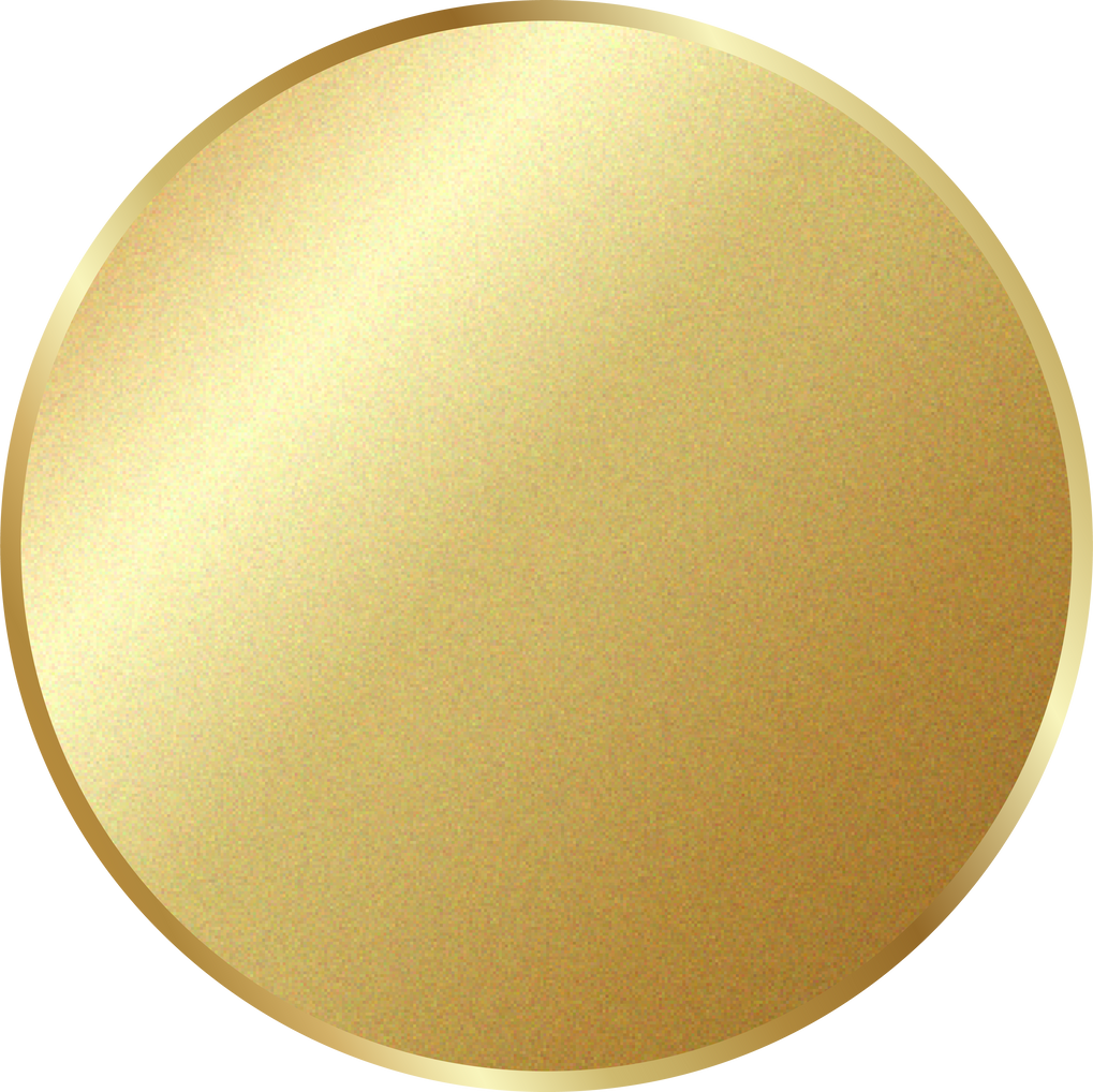 Gold Circle, Realistic Metal Button